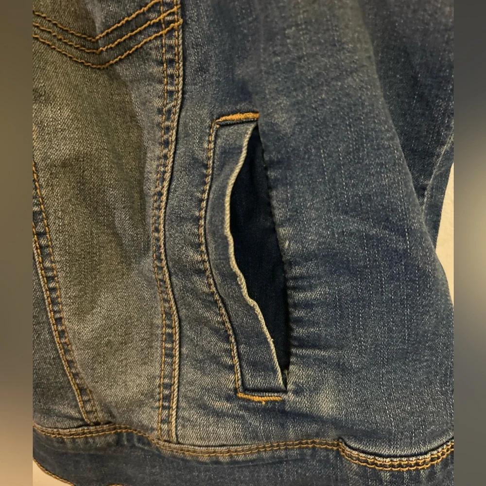 American Rag Cie Indigo Denim Vest Sleeveless Denim Jacket sz 1X with stretch - Picture 8 of 8